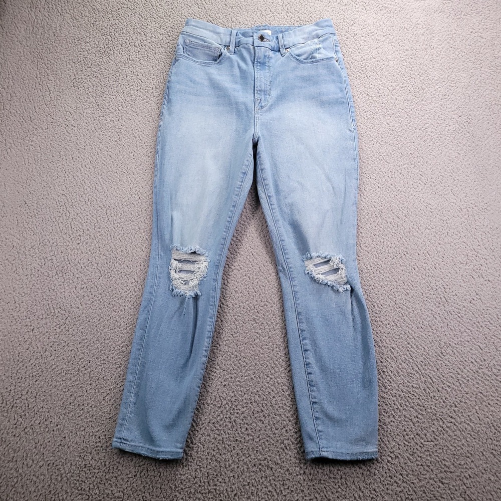 GOOD AMERICAN Jeans Womens Size 10/30 Good Waist Skinny Crop Distressed 28x25